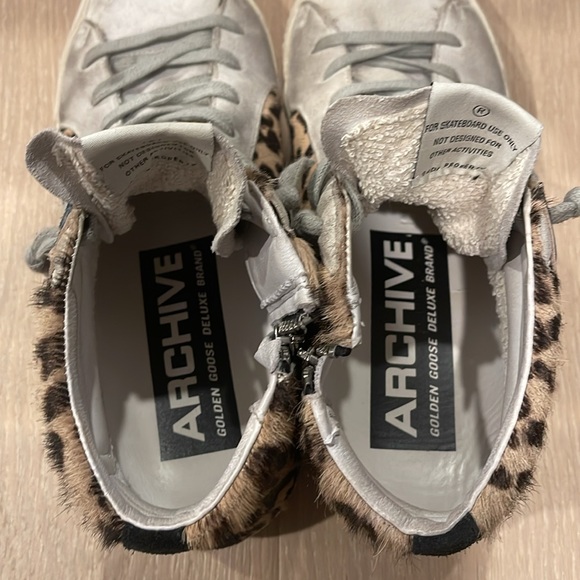 Women's Slide Leopard Print Calf Hair High Top Sneakers size 39 - Picture 5 of 16